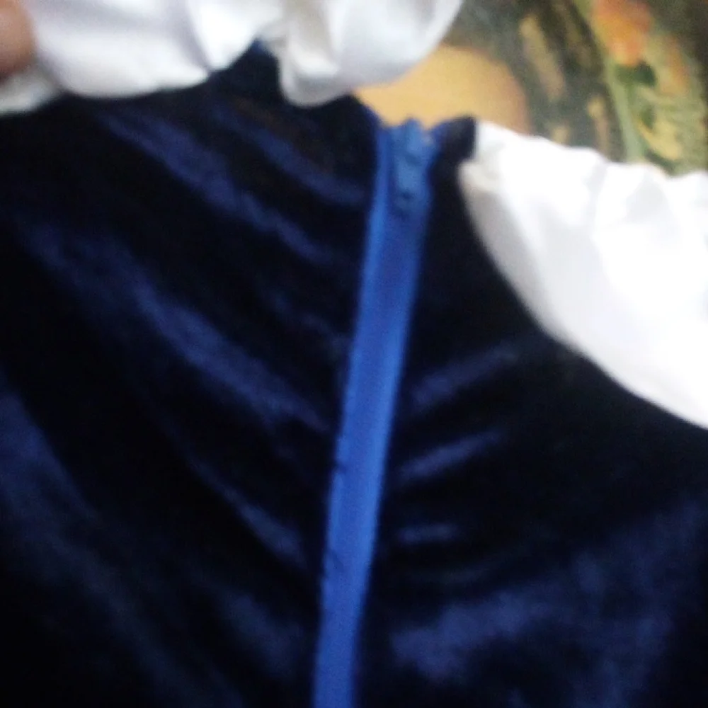 Snow white Dress Good Quality Costume - Zipper Back , Faux Crushed Velvet Large
